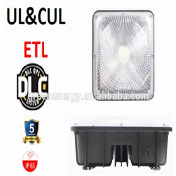 ETL DLC CE Approved 120 Degree 80W 9600lm 5 Years Warranty 2017 New Design LED Gas Station Canopy Light Fixture